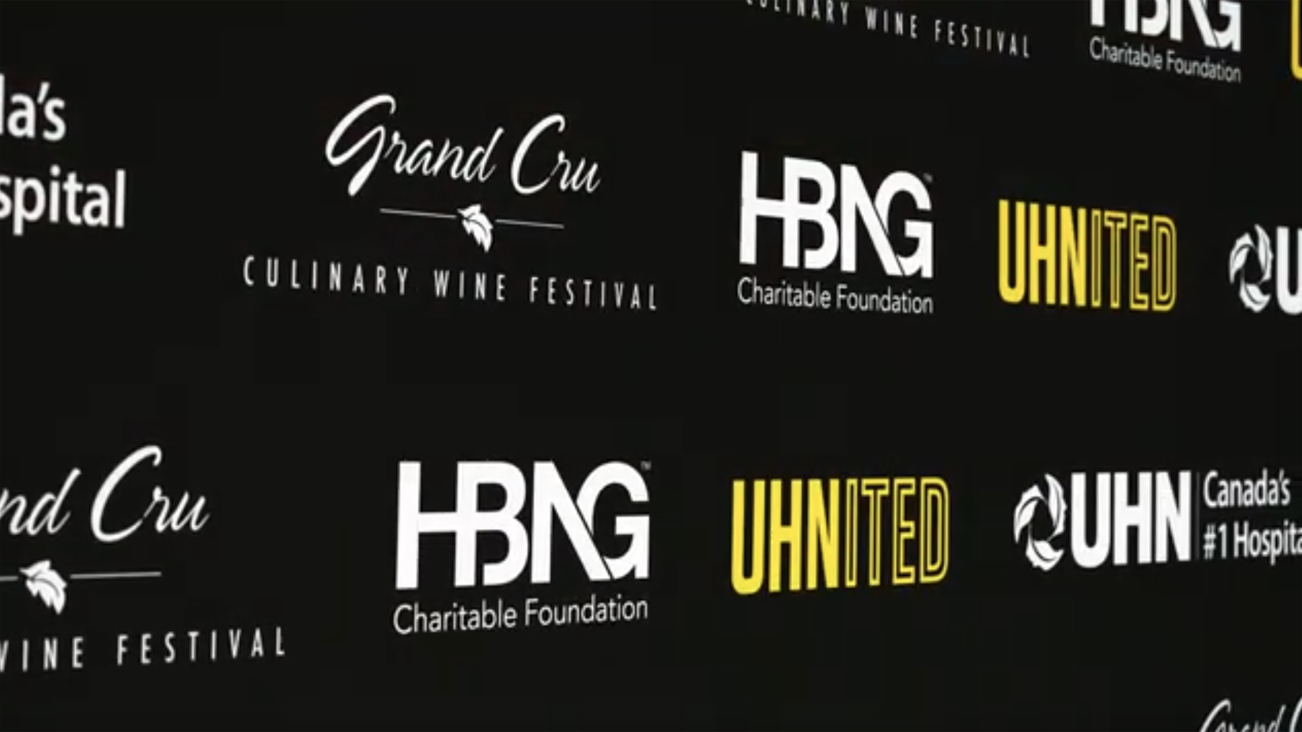 Multiple logos on a black background